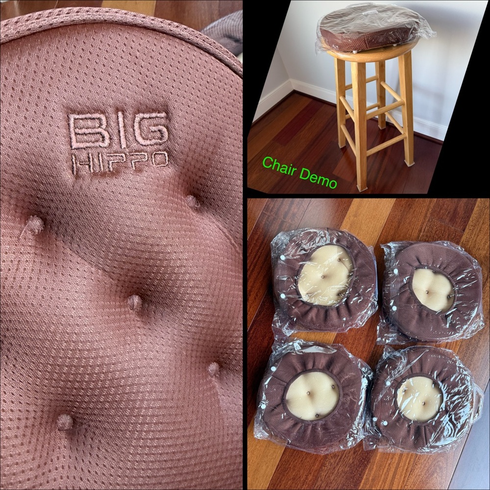 Big Hippo Brown Seat/Bar Stools Cushion, Set of 4